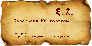 Rosenberg Krizosztom névjegykártya